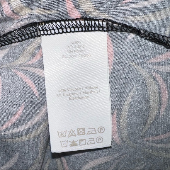 Boden Elodie Wrap Dress Long Sleeve Jersey Black Pink Gold Floret Print Size 10L - Picture 9 of 13